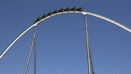 Exciting Theme Park Roller Coaster Rideの写真素材