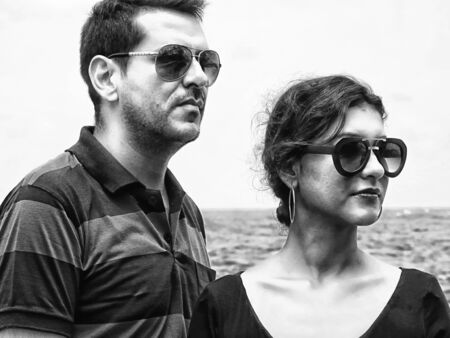 Serious Man And Woman Coupleの写真素材