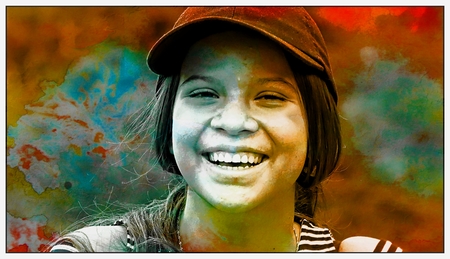 Colorful Painting filter Of Teen Girl