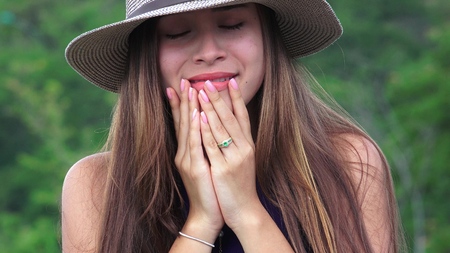 Crying Teen Girl And Depressionの写真素材