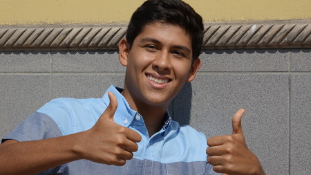 Teen Boy Thumbs Upの写真素材