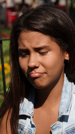 Unhappy Teen Girlの写真素材