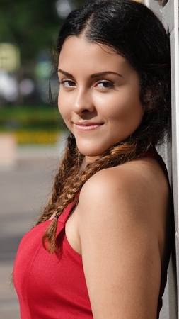 Happy Peruvian Girlの写真素材