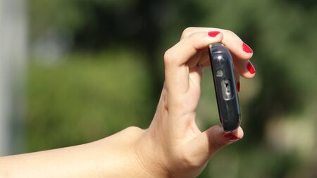 Taking Photo With Cell Phoneの写真素材