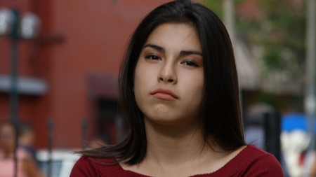 Unhappy Teen Girlの写真素材