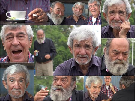 Senior Citizen Old Friends Collage.Jpgの写真素材
