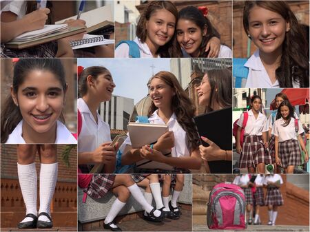 Female Teen Students Collage.Jpgの写真素材