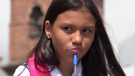 Thoughtful Young Studentの写真素材