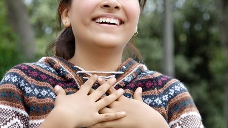 Laughing Latina Femaleの写真素材