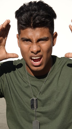 Male Soldier And Angerの写真素材