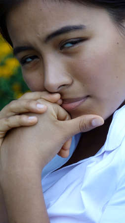 Hispanic Female Teenager Afraid