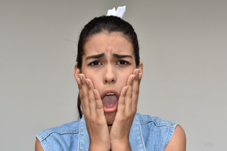 Girl Under Stressの写真素材