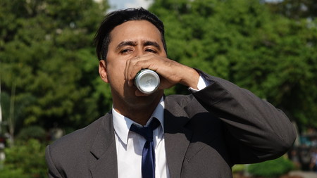 Business Man Drinking Beer