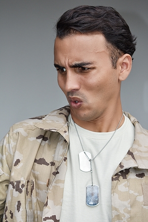 Male Soldier And Disgust