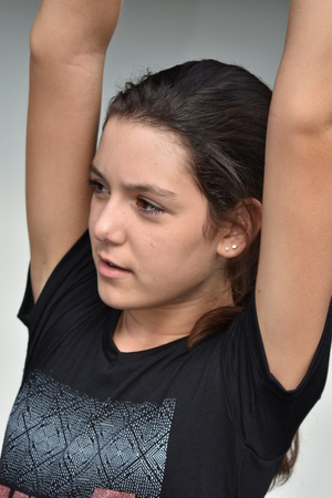 Stretching Colombian Youngsterの写真素材