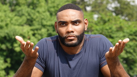 Male And Confusionの写真素材