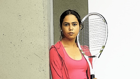 Teenager Girl Tennis Playerの写真素材