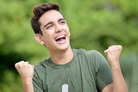 Army Male Soldier And Happiness