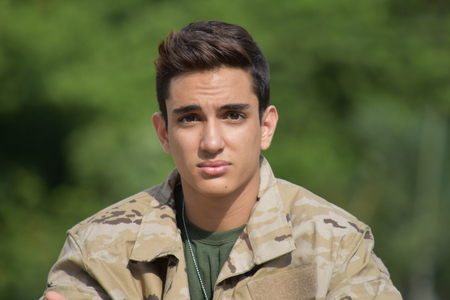 Serious Enlisted Male Soldierの写真素材