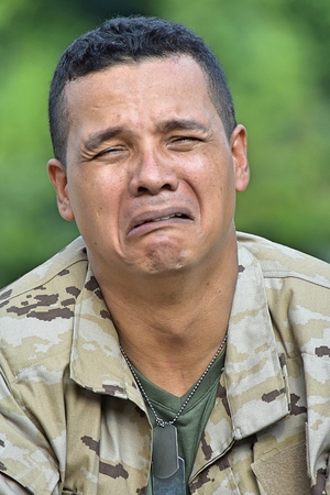 Tearful Diverse Person