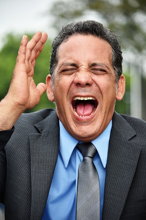 Minority Business Man Laughing Wearing Business Suitの写真素材
