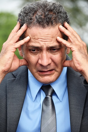 Hispanic Business Executive Under Stressの写真素材