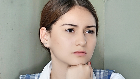 Teenage Girl Decidingの写真素材