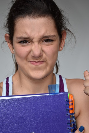 Hispanic Female Student Under Stressの写真素材