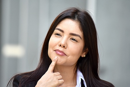 Intelligent Business Woman Making A Decisionの写真素材