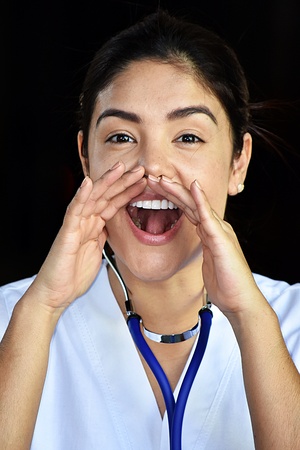 Female Nurse Yellingの写真素材