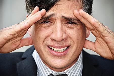 Stressed Intelligent Business Man Entrepreneurの写真素材