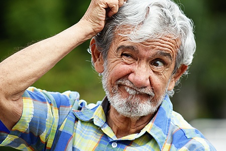 Confused Old Personの写真素材