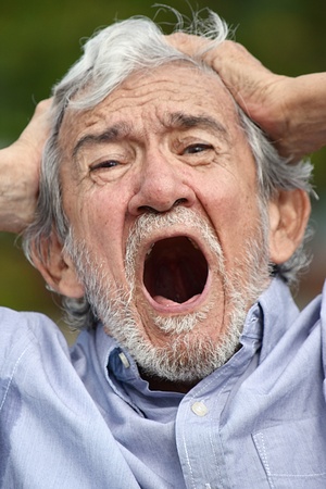 Anxious Senior Colombian Personの写真素材