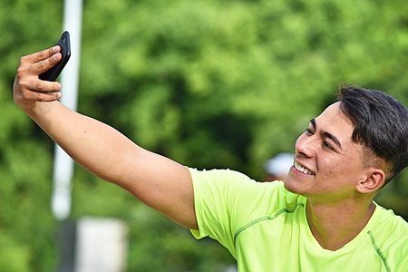 Minority Male Athlete Selfyの写真素材