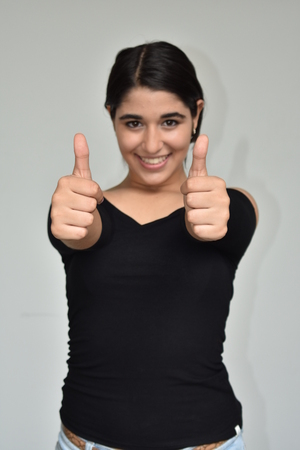 Youngster With Thumbs Upの写真素材