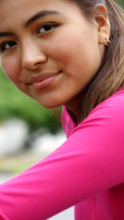Serious Teen Femaleの写真素材
