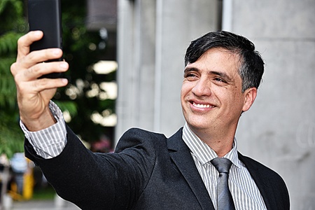 Business Executive Selfie Wearing Suit And Tieの写真素材