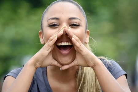 Beautiful Girl Shouting