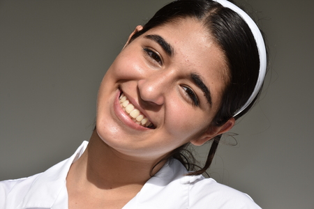 Smiling Cute Colombian Teenagerの写真素材