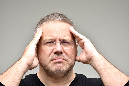 Stressed White Person Wearing Glasses