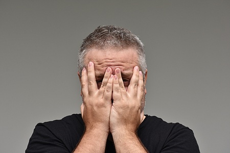 Overweight Male And Fearの写真素材