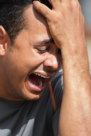 Stressful Male Athleteの写真素材