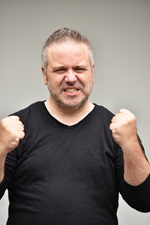 Angry Overweight Male Man