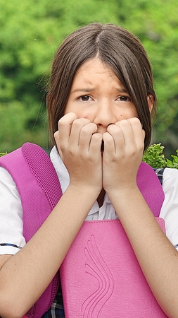 Female Student Afraidの写真素材