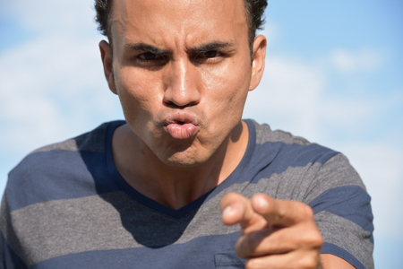 Hispanic Male And Angerの写真素材