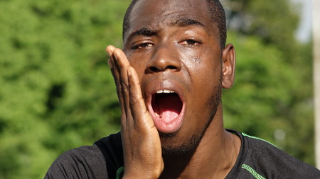 Surprised Athletic Personの写真素材