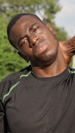 Athletic Male Athlete And Sorenessの写真素材