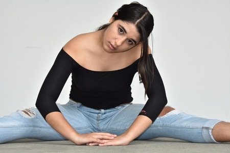 Stretching Youthful Colombian Female