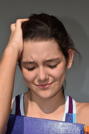 Young Female Student Under Stressの写真素材