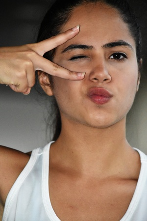 Cute Colombian Female Having Funの写真素材